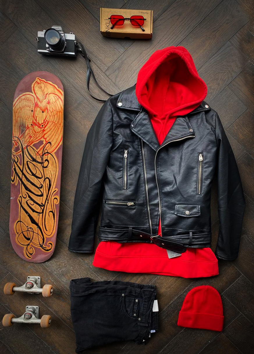 Red Leather Kombin